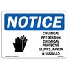 Signmission OSHA Sign, Chemical PPE Station Chemical With Symbol, 5in X 3.5in Decal, 5" W, 3.5" H, Landscape OS-NS-D-35-L-10563